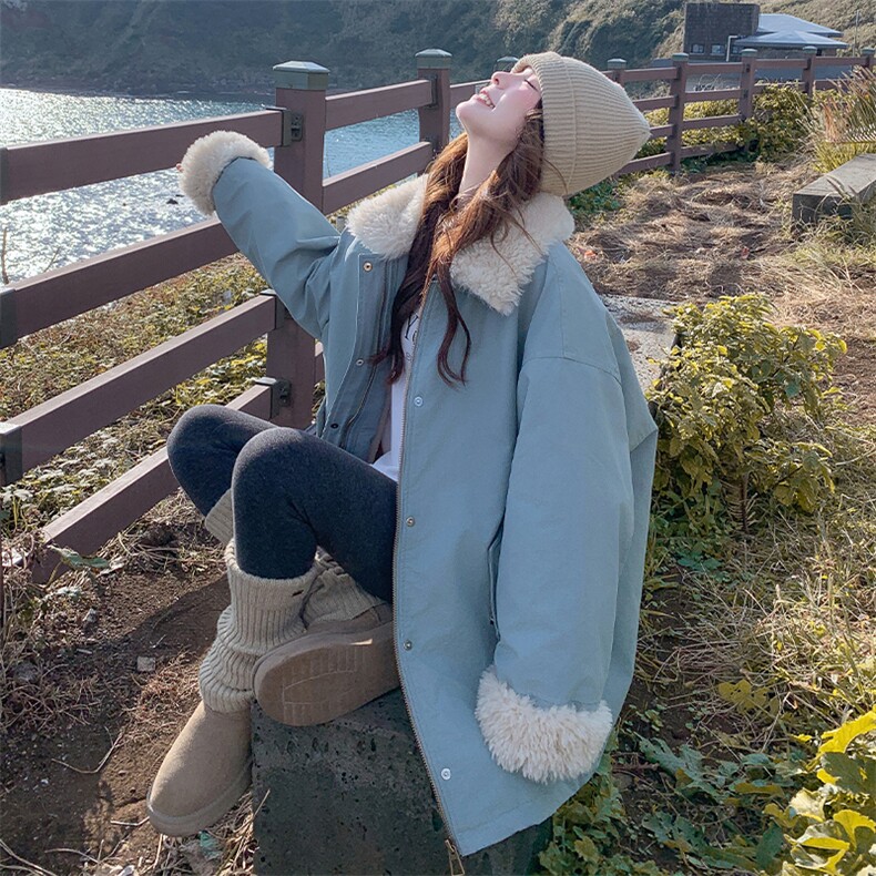 新品加厚羊羔毛派克服-p225-k358,女装派克服,2D075