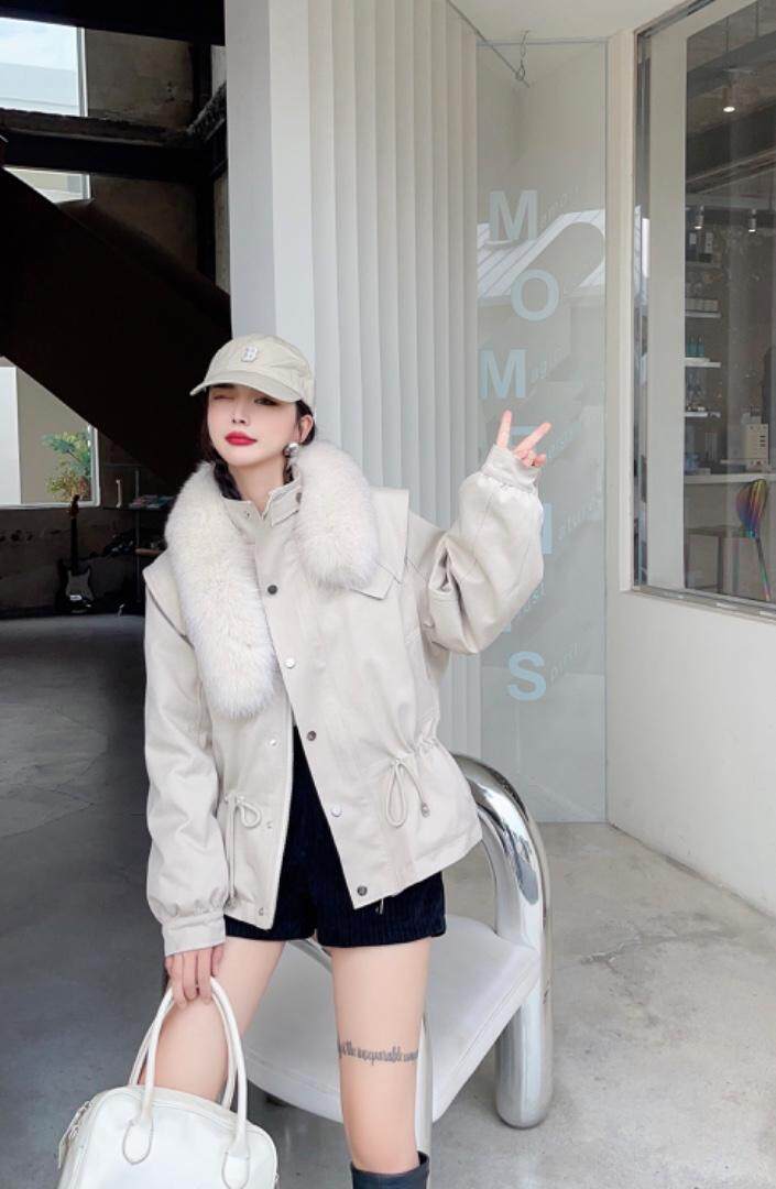 2022狐狸毛羽绒派克服，其它，贻思茗