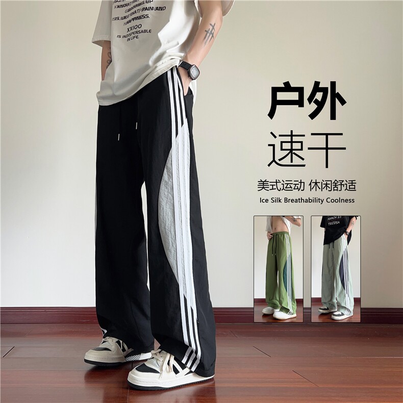 INS夏季新款薄款速干宽松透气休闲裤伞兵裤B315-K24160-特p30控58图片