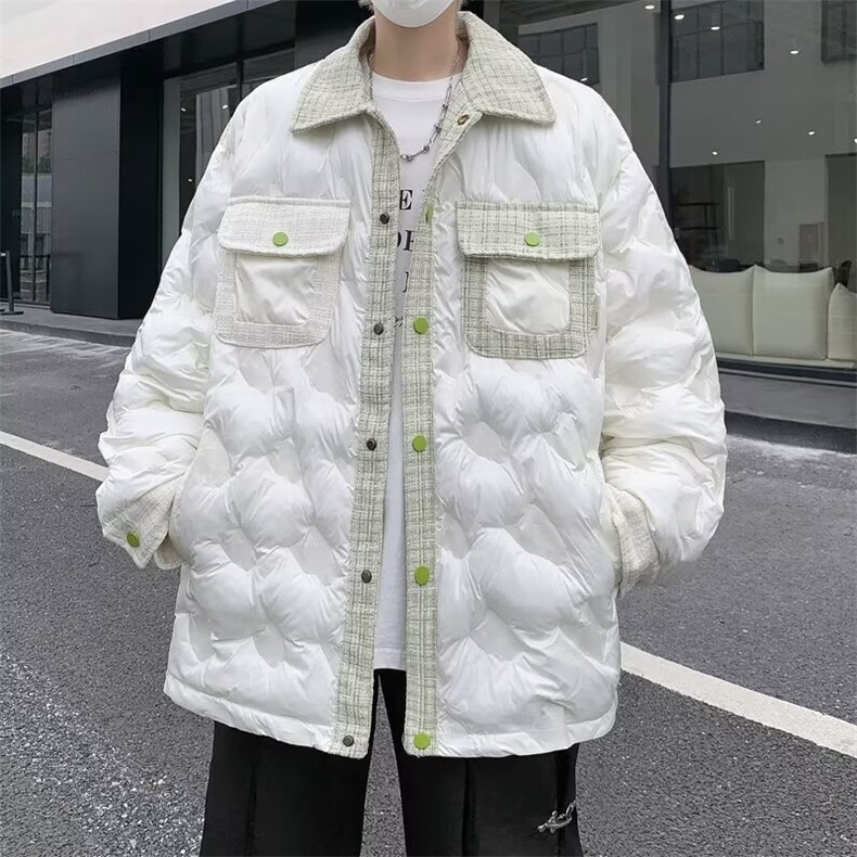 小香风棉服男冬季新款美式工装棉衣外套保暖宽松翻领棉袄 MY221图片