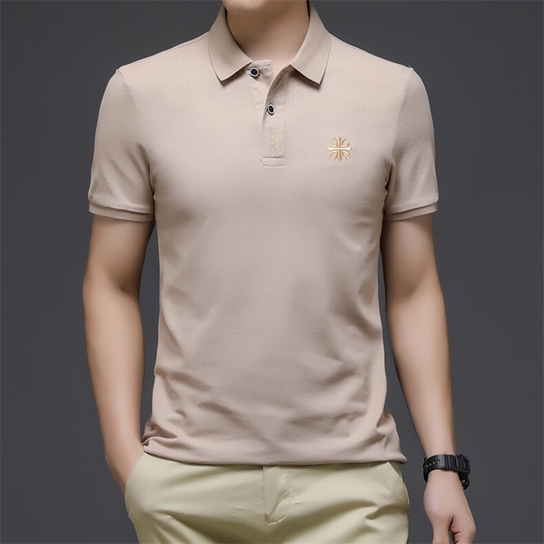 POLO衫男2023夏季纯色休闲简约时尚翻领体恤夏天中青年短袖套头，男装T恤，电商B212（原钱塘6029）