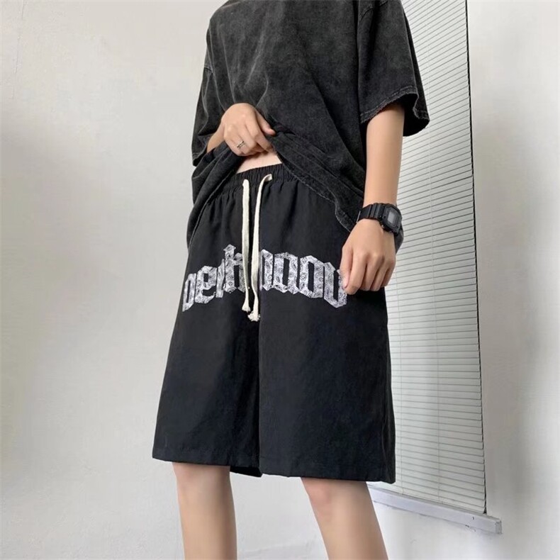 夏季高街潮牌ins五分裤字母印花运动裤男宽松休闲中裤K3301-P24,男装休闲裤,星座512-2