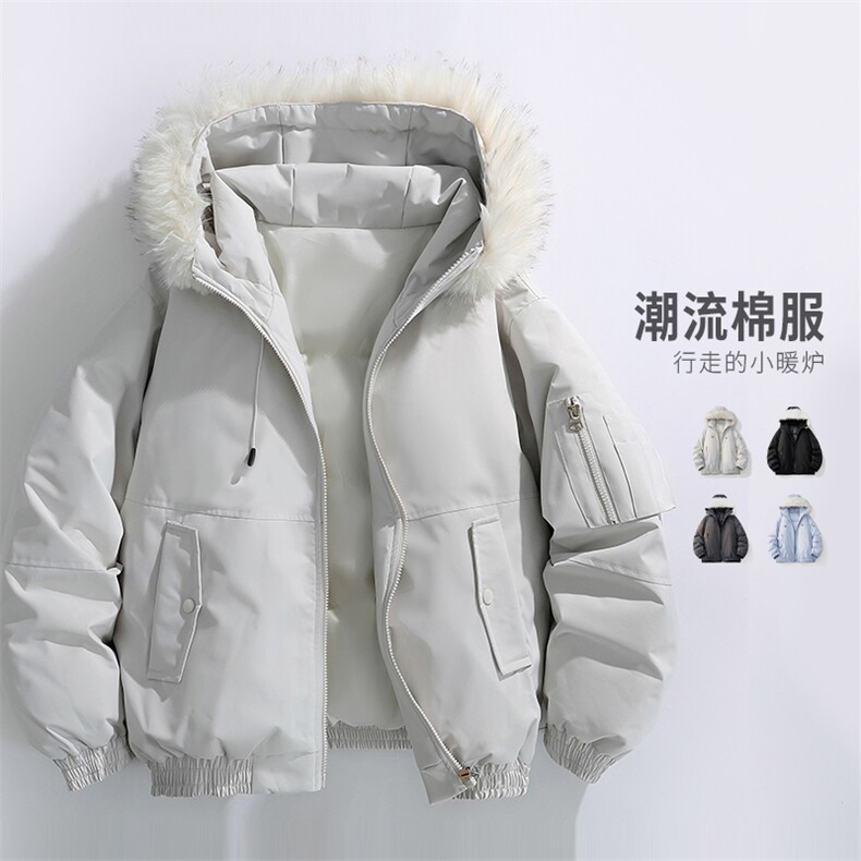 美式座山雕毛领羽绒服男冬季加厚棉衣情侣棉服外套MY2525-P100,男装羽绒服,星座610（原A335）