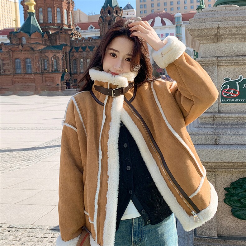 新款加厚保暖皮草外套女冬季显瘦宽松大衣,女装皮草,鑫慧