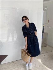 夏季薄款牛仔连衣裙，女装连衣裙，肆尔