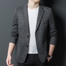 夹克男春秋季商务休闲宽松西服薄款中年男士平驳领外套西装潮，男装西服，电商B212（原钱塘6029）