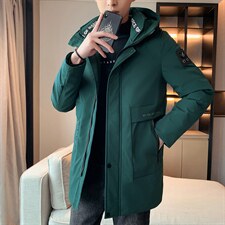 主推90%白鸭绒M-8XL大码中长羽绒服109-2198-P205，男装羽绒服，星座109