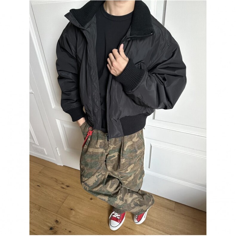 现货【网图】黑色卡其色杭州货飞行夹克短款立领棉服MY04-P90,男装夹克,电商A466