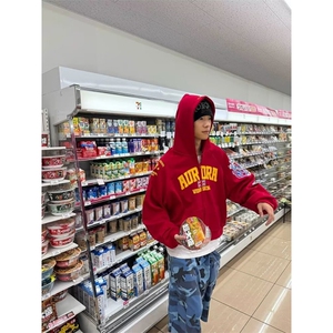 潮流日系文艺慵懒简约时尚原宿气质百搭流行新款ins长袖开衫卫衣图片