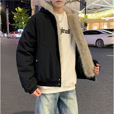 现货高品质美式高街冬季重磅硬挺短款座山雕毛领棉衣男女加厚外套，男装棉衣，电商A486-1