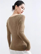 杨子纱100%超细羊毛无缝一字领鱼骨纹，女装针织衫/毛衣，优麦羊绒（原洪叶羊绒）