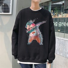 2023春季新港风日系休闲情侣大码潮牌短袖卫衣男潮7931F35控58图片