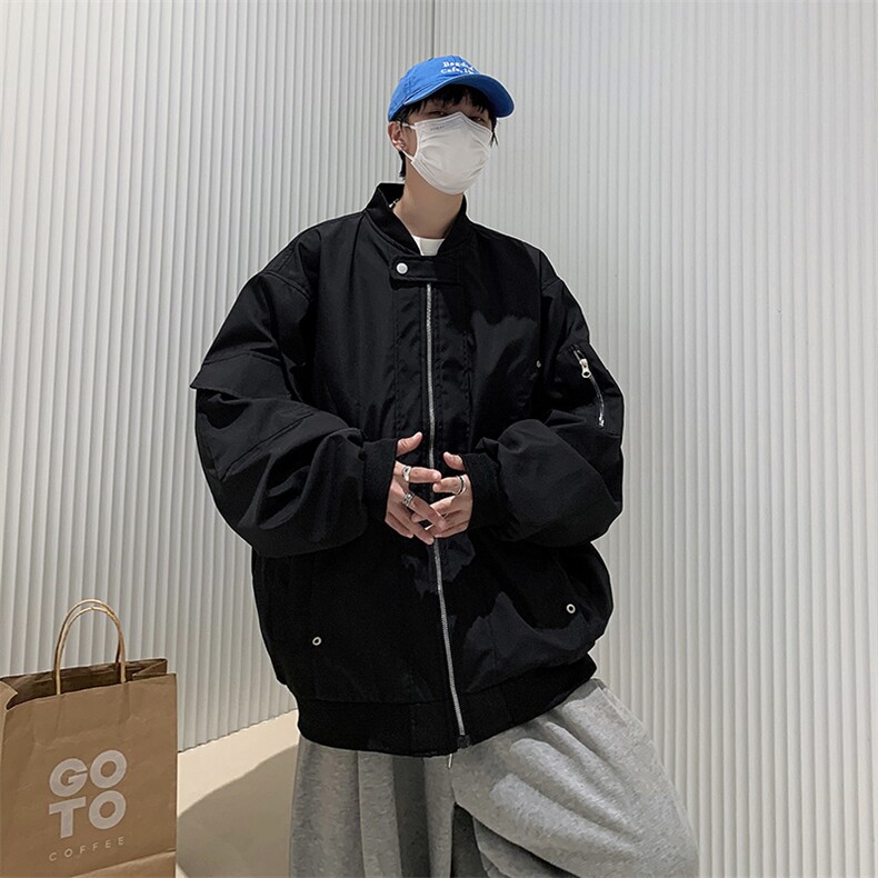高品质秋款男立领飞行员夹克工装拉链字母刺绣休闲外套JK159P68,男装夹克,星座1013-1