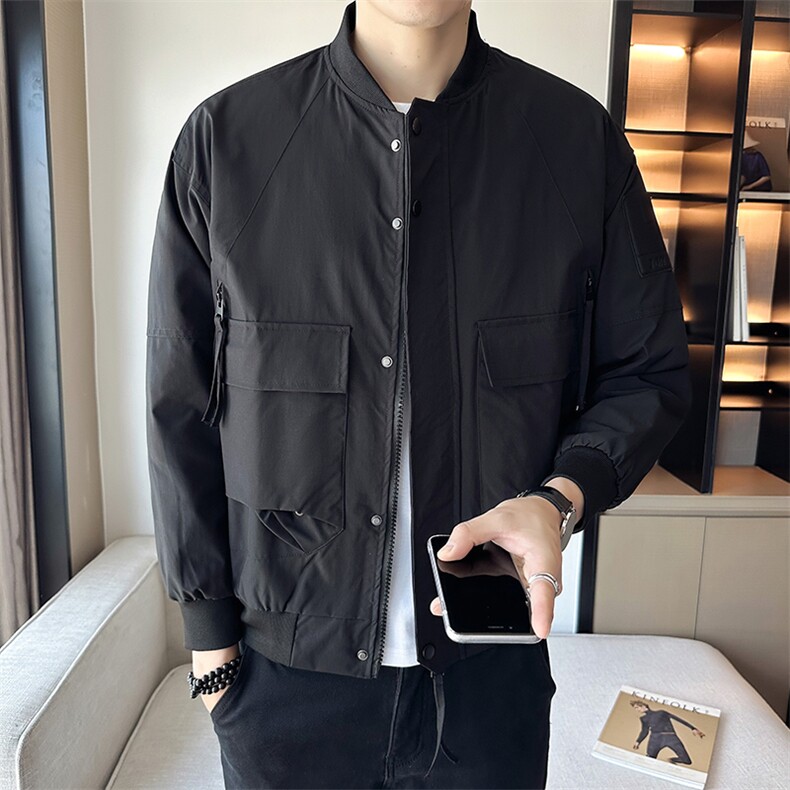 2025春季 店主风棒球领轻熟风休闲夹克时尚工装外套男 JK123-P95图片