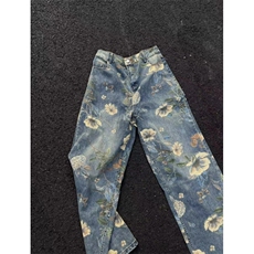 春季新款vintage美式花卉宽松阔腿牛仔裤复古着男拖地GJ165P60，男装牛仔裤，电商D256-1(原A064-1)