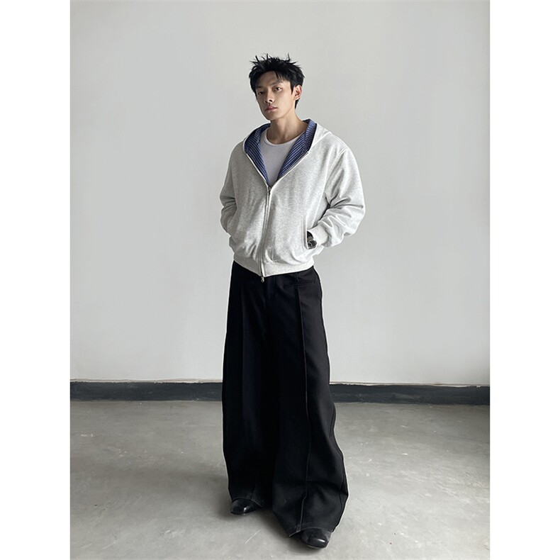 抖音得物高品质二开26春季美式潮牌两面穿连帽卫衣开衫男女外套,女装短外套,电商A443