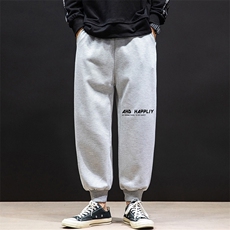 K12117-P40加绒P50束脚纯棉运动裤男士休闲裤大码宽松卫裤男，男装休闲裤，电商A040A