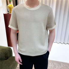 夏季冰丝针织衫男生短袖透气短袖T恤轻熟风B6718-P50，男装T恤，星座1012-1