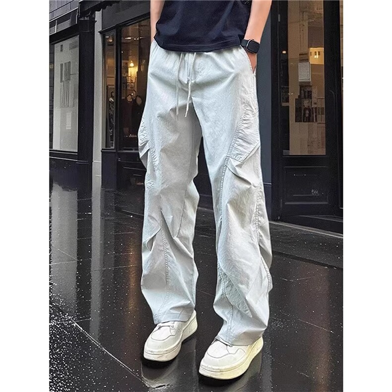 网图！KZ303-特P25褶皱感直筒休闲裤男女新款户外工装速干长裤，男装工装外套，星座1811B