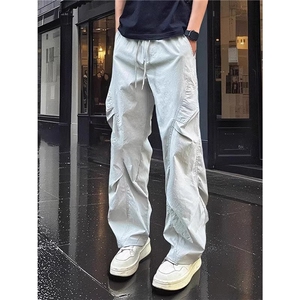 网图！KZ303-特P25褶皱感直筒休闲裤男女新款户外工装速干长裤，男装工装外套，星座1811B