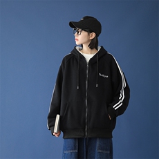 2024冬季新款连帽卫衣男港风ins加绒宽松大码外套WY668P58，男装卫衣，电商A086