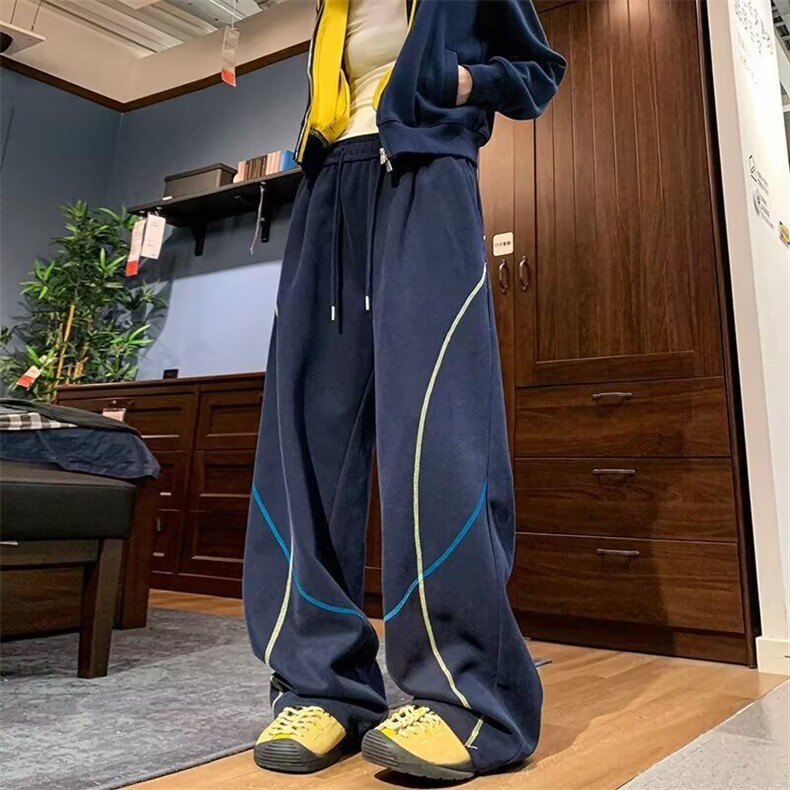 M36-P35运动裤男士2025春季新款休闲宽松直筒长裤男生美式潮，女装休闲裤，电商B323A