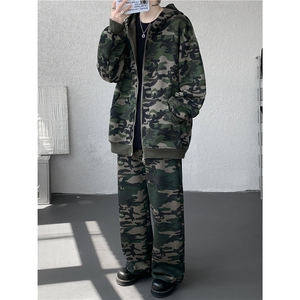 25秋季打工人卫衣卫裤棉街头时尚重磅迷彩套装TZ01/P108图片