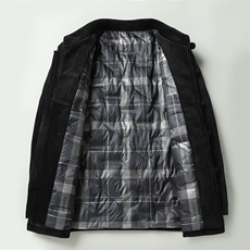 唐装90%白鸭绒羽绒服复古盘扣灯芯绒风羽绒服外套CF988-P230，男装羽绒服，星座1105-3