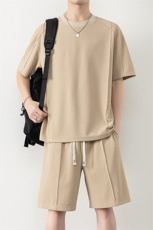 纯色二开TZ25309-特P55短袖T恤男夏季新休闲运动套装男青少年一套，男装T恤，电商D310B