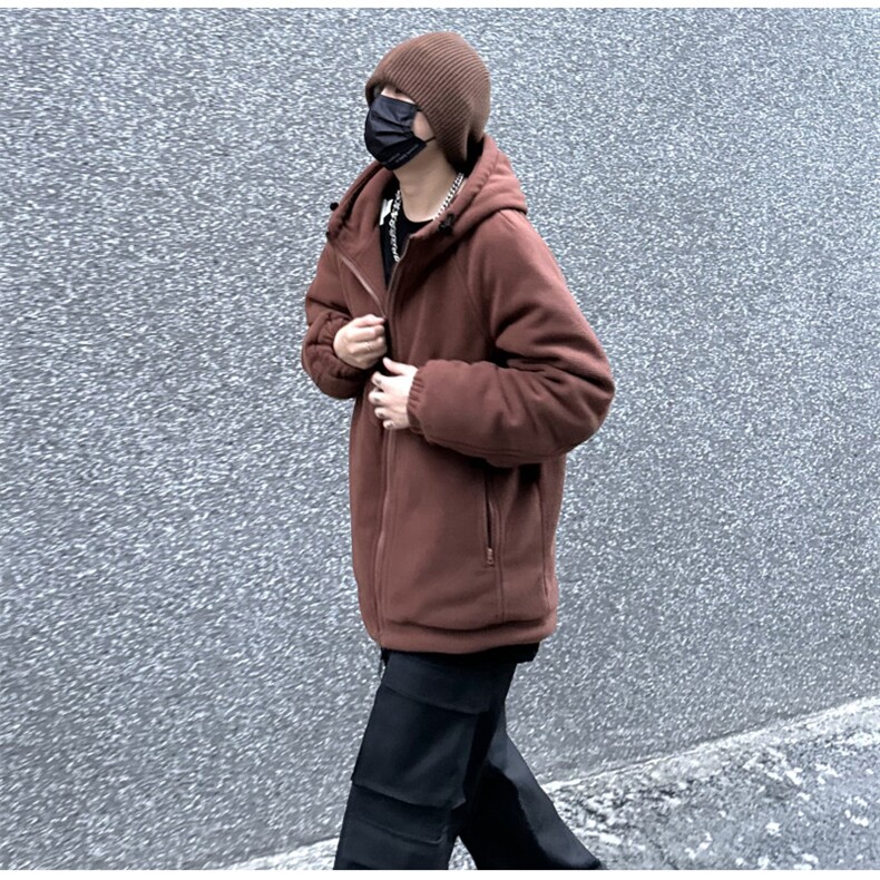 大码加厚摇粒绒羽绒服卫衣90白鸭绒宽松男女连帽外套夹克Y58P110,男装夹克,星座210