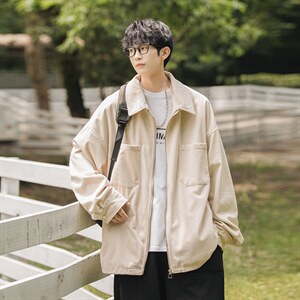 2023秋潮流灯芯绒cityboy拉链外套男休闲大码翻领夹克J25019-P85图片