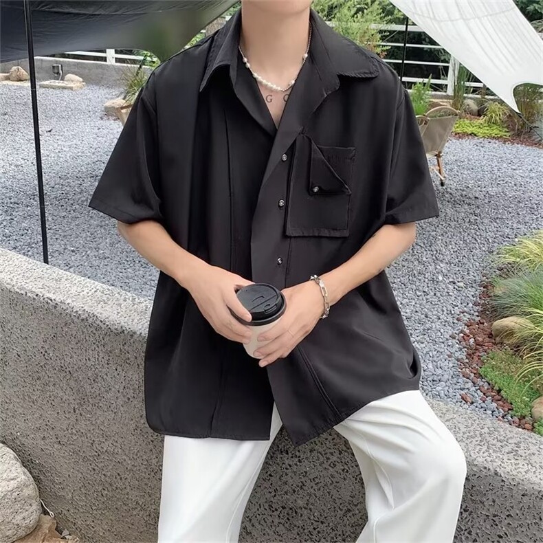夏季衬衫男长袖设计感冷淡风韩风衬衣痞帅CS681P40,男装衬衫,星座410-2