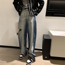 渐变破洞牛仔裤，女装牛仔裤，XTZ style