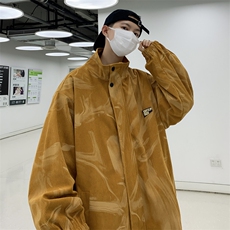 美式复古潮牌宽松休闲夹克2024新款设计感灯芯绒外套男W7981-P58，男装夹克，星座512-4
