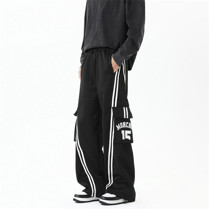 美式工装裤春秋季2026新款男女款情侣服套装加绒阔腿裤子YK88/P50,男装休闲裤,星座506