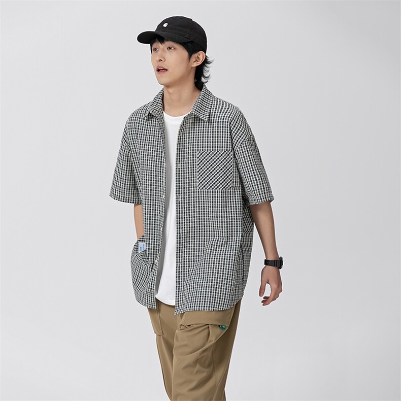 外27-2GANYOU日系清新格子衬衫CS11-P70,男装T恤,新杭派外27-2