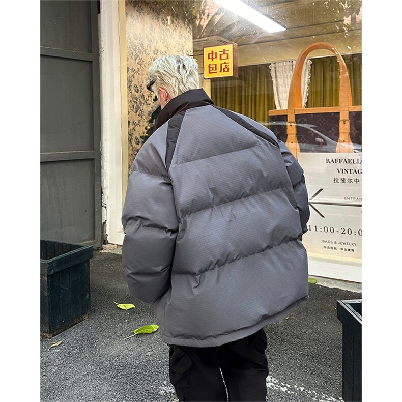 MY960-P125控178抖音品冬季美式高街插肩袖立领棉服男女宽松外套,男装棉衣,电商A058-1（原电商C417）