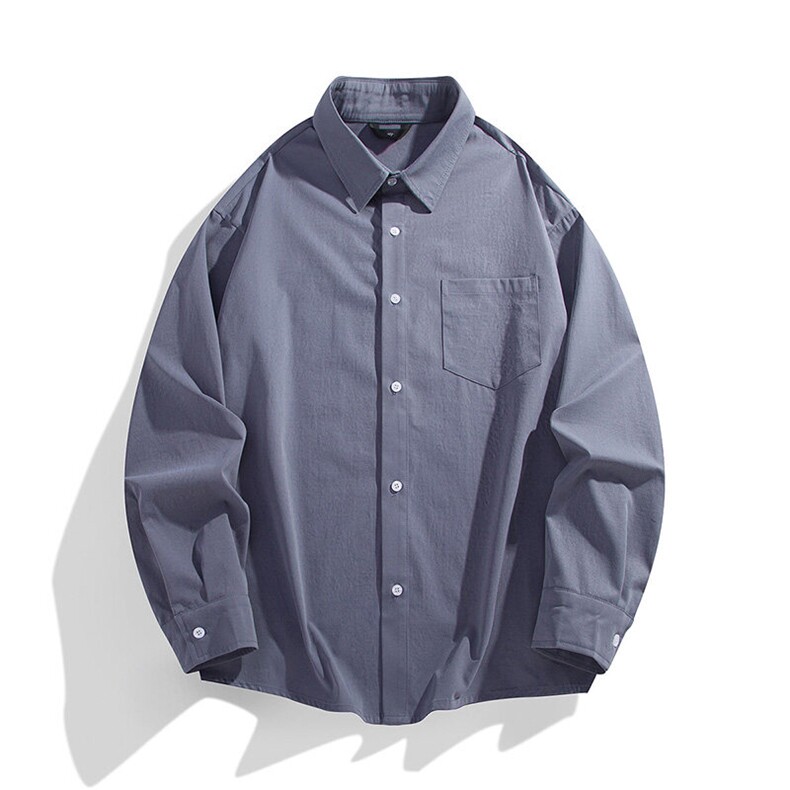 秋季纯色长袖衬衣男宽松落肩质感衬衫外套DSA157B-CS4222-特P40，男装衬衫，电商A157B