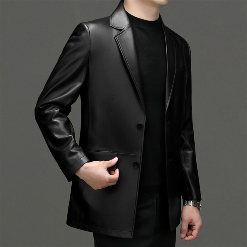 8016秋冬新款海宁男士真皮皮衣皮西服休闲男装外套百搭P750,男装西服,电商B360A（原721A）