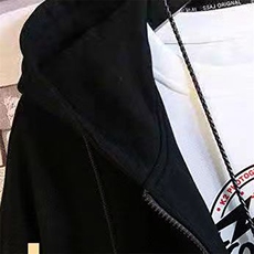 时尚男士黑色连帽开衫夹克舒适百搭休闲外套简约大方设计，男装夹克，桦兴羊绒