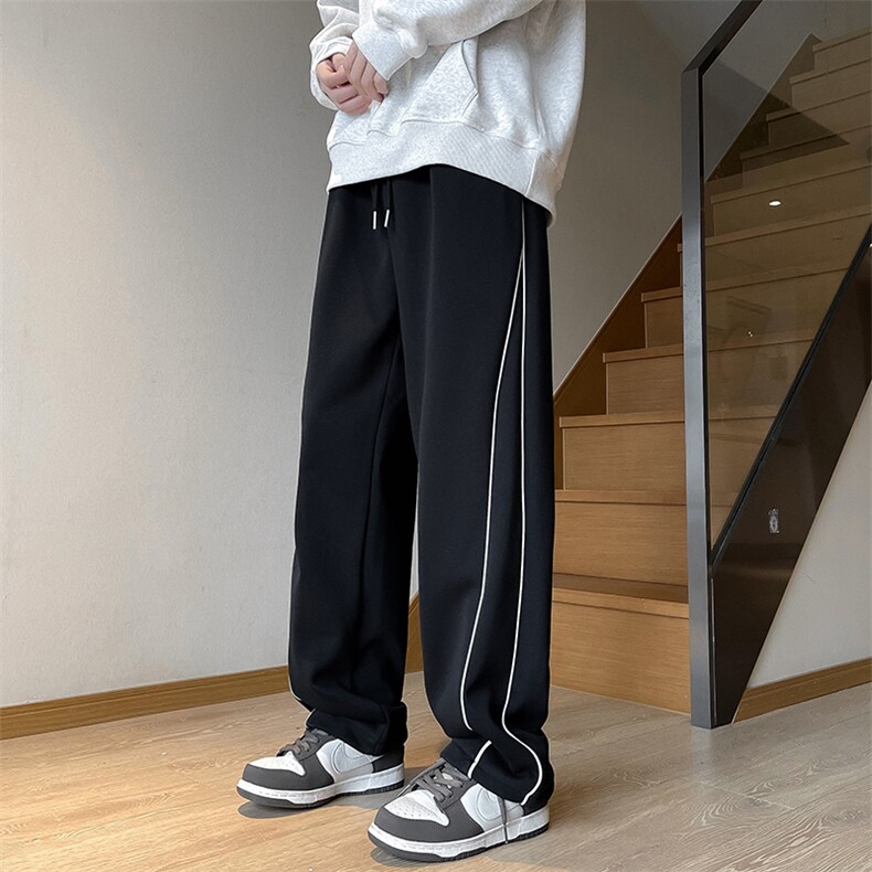 加绒加厚冬款男休闲裤条纹印花宽松直筒保暖休闲长裤H3033P45,男装休闲裤,星座1013-1
