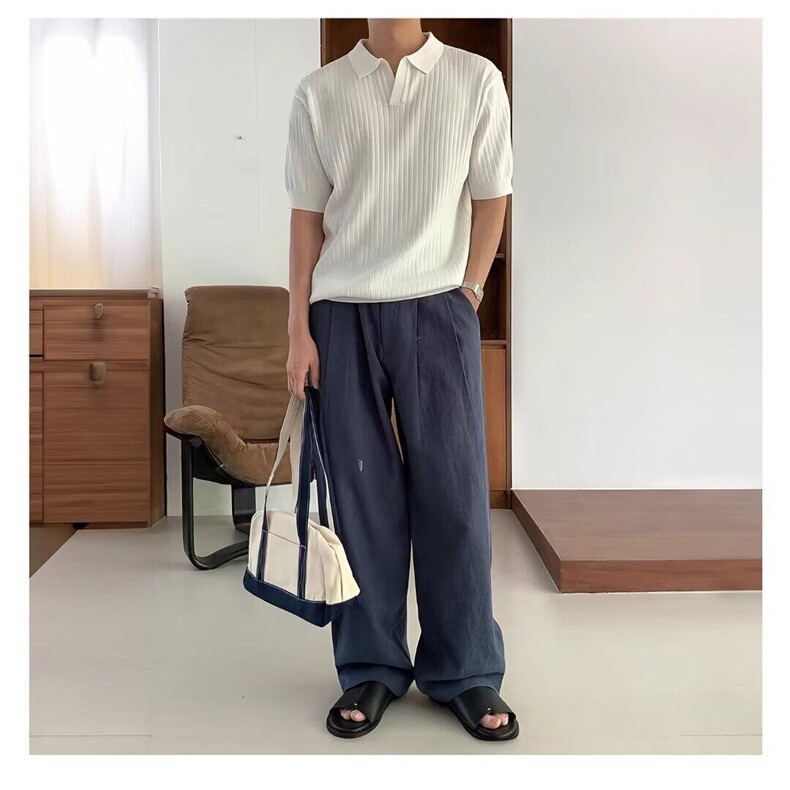 亚麻休闲裤男士春夏季高级感百搭宽松直筒透气阔腿长裤子,男装休闲裤,星座218-1（原230）