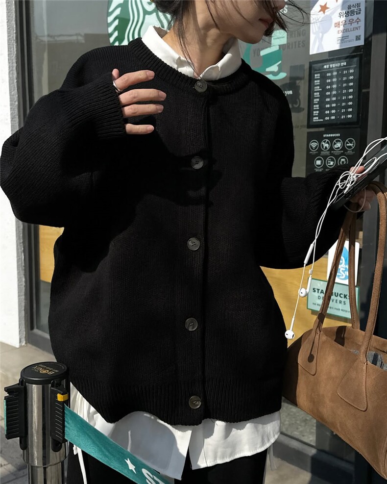 2025年秋季长袖单件套头通勤黑色加厚芝麻点时尚百搭通勤休闲开衫，女装羊毛衫，佳弈羊绒