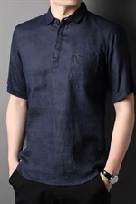 BB5233男士纯麻短袖T恤2023夏新款简约风修身体恤P92，男装T恤，电商B360