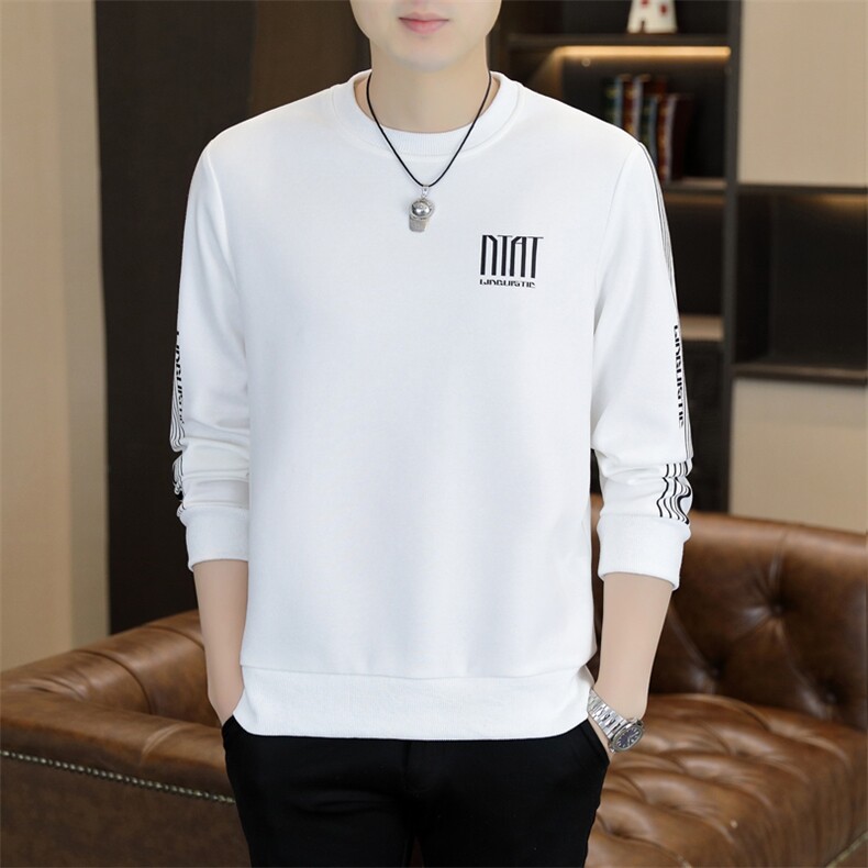 秋季卫衣男士休闲时尚圆领套头圆领卫衣打底衫L512-P47加绒P52，男装T恤，星座310B-3