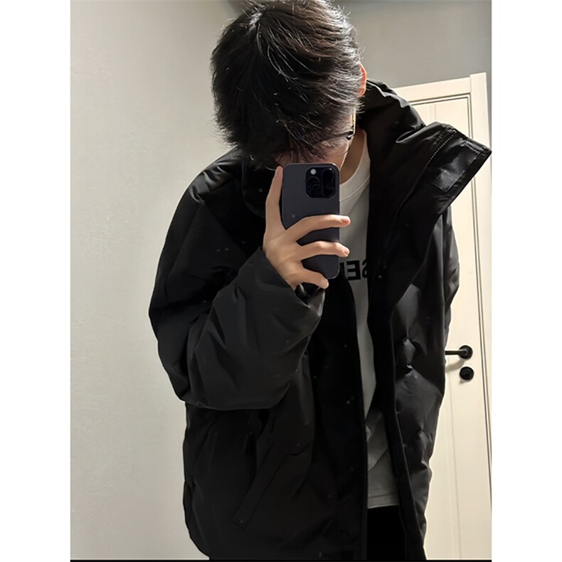 菱形格羽绒棉服男款轻薄cleanfit美式高街立领工装外套Y133/P99,男装羽绒服,星座506A