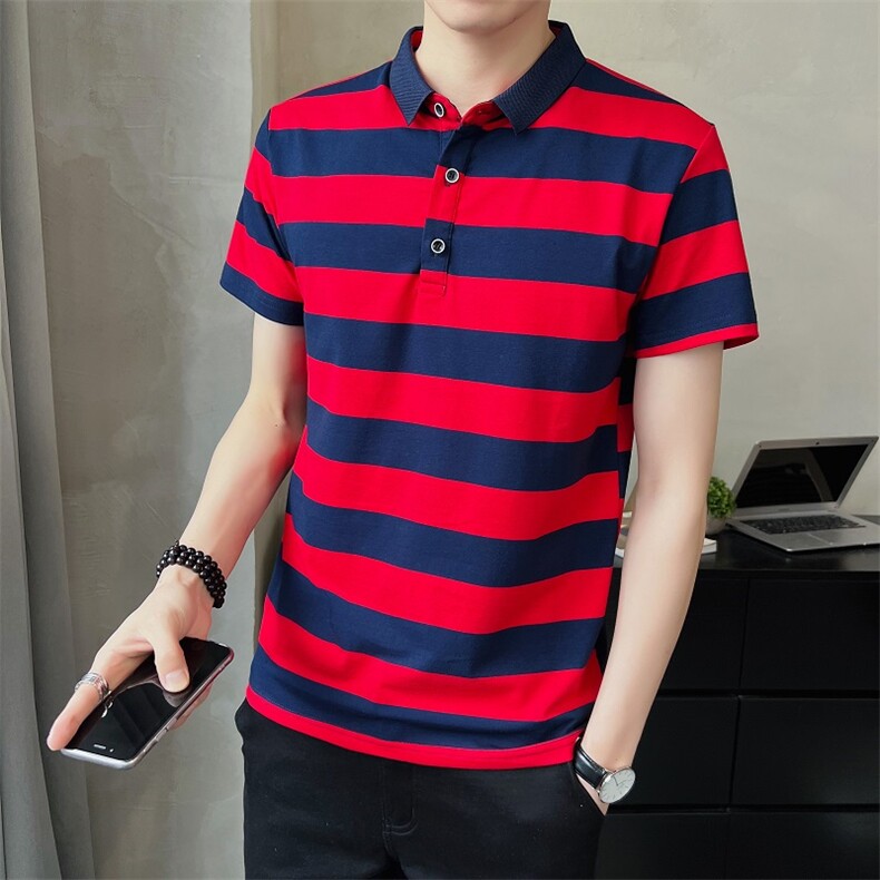 @店主风新款Polo衫男条纹短袖T恤男士高品质半袖PT01-P40,男装Polo衫,星座1207-1