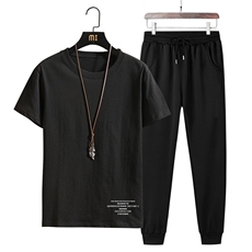 2021夏季新款韩版潮流两件套潮牌休闲运动服恤套装A438-TZ06-P30，男装套装，电商A438