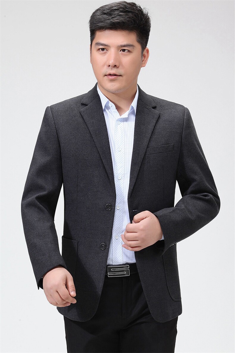 休闲宽松免烫西装男2023秋季新款爸爸装单西上衣中年男士西服外套,男装西服,电商B212（原钱塘6029）
