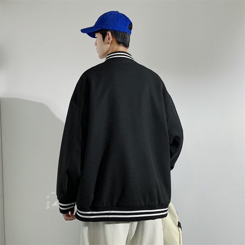 秋季潮牌棒球服男女潮流港风学院风华夫格夹克外套模特J202-P75,男装夹克,星座815-2